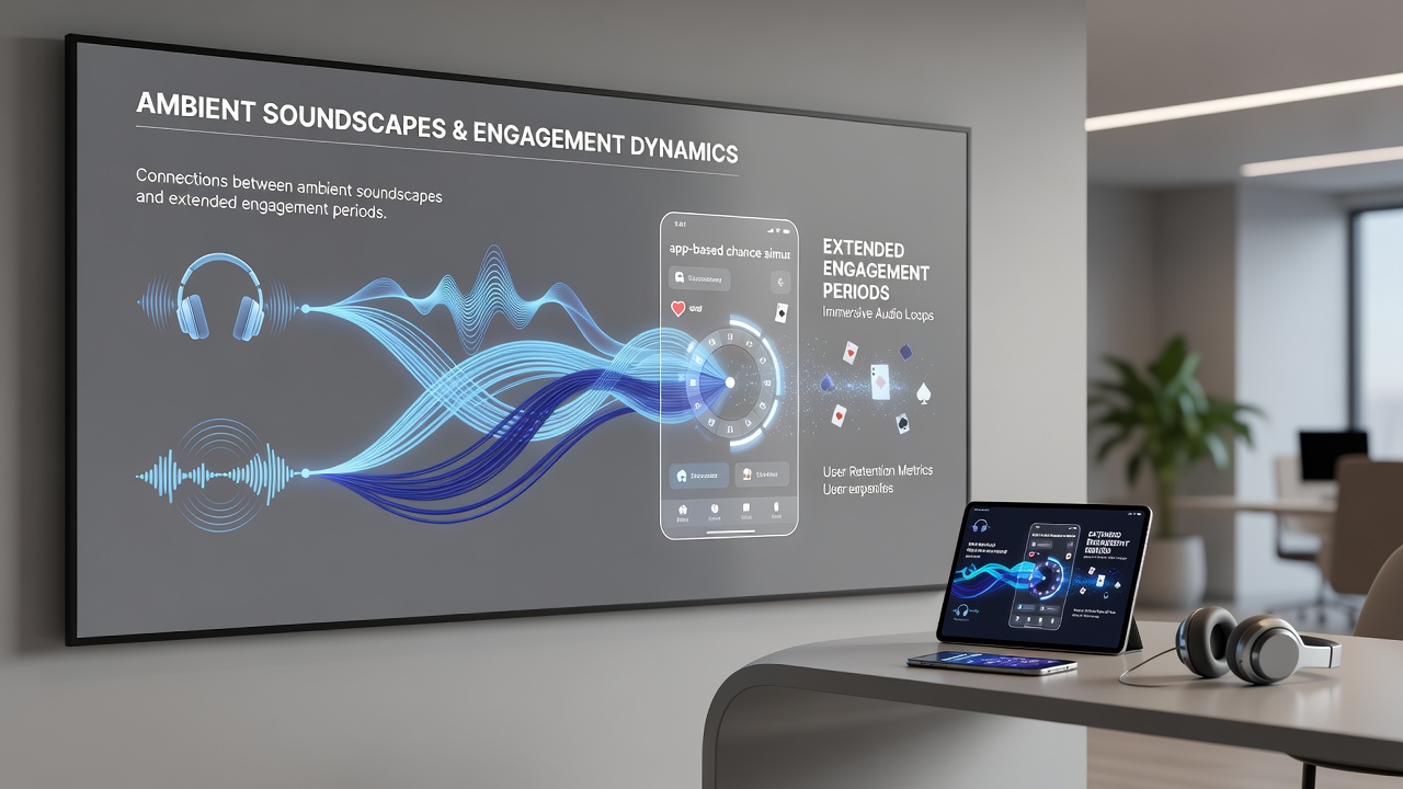 Data visualization of engagement metrics linked to ambient sound variations in global time zones