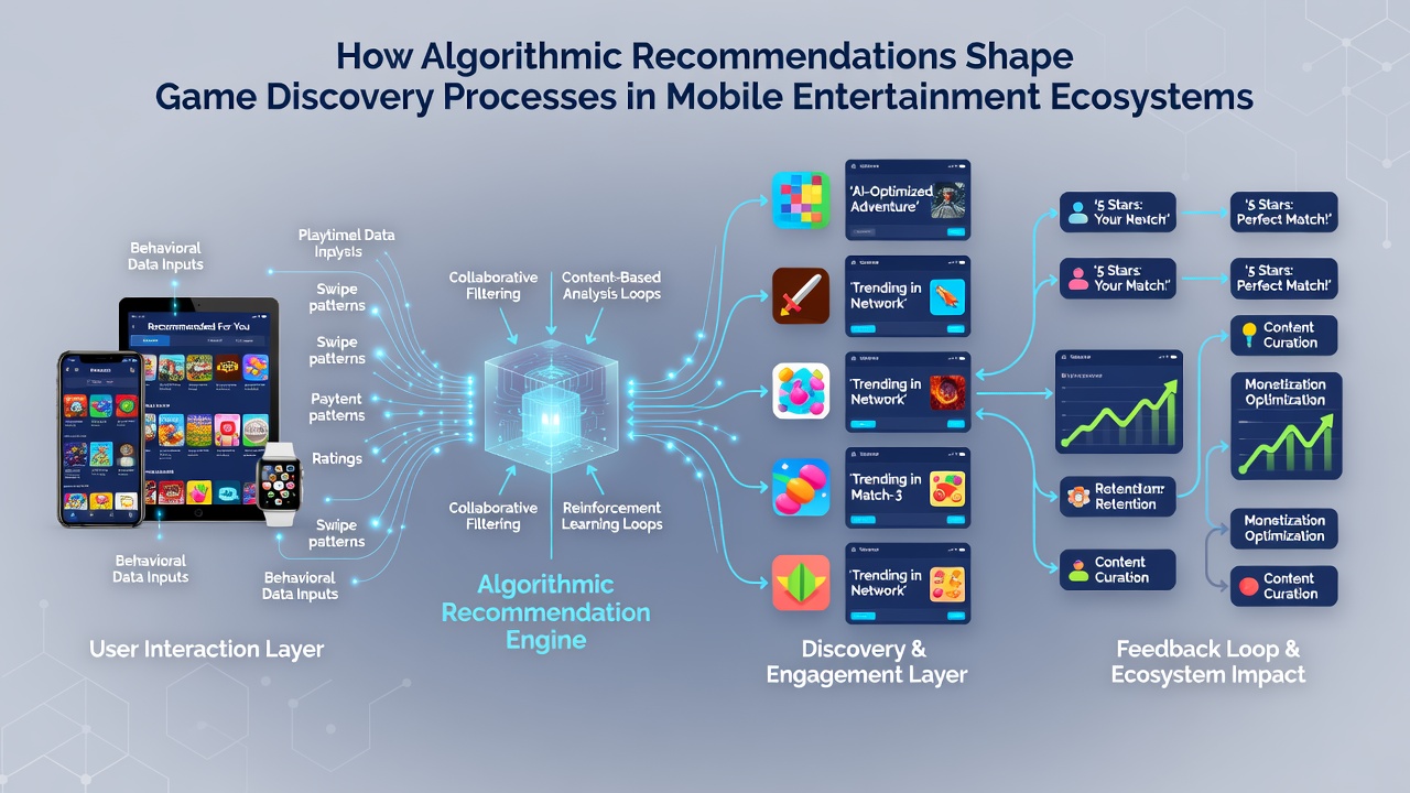 Data visualization of mobile game recommendation algorithms and user engagement metrics