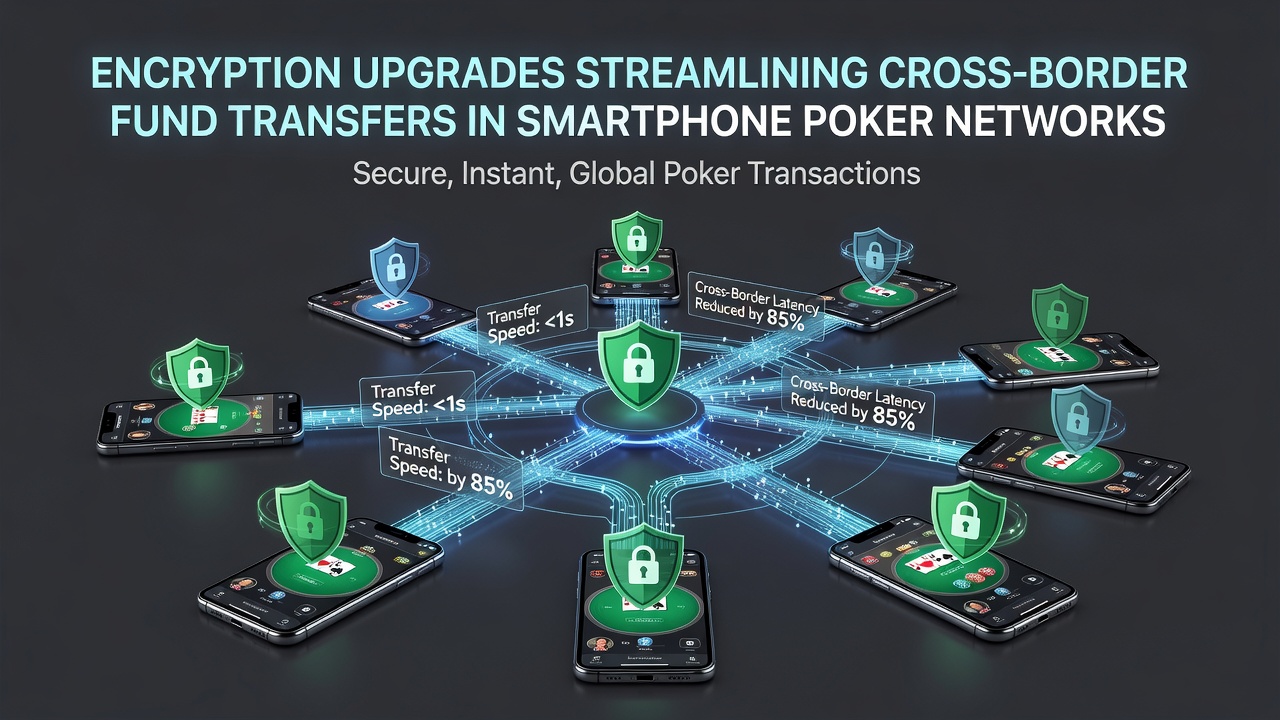 Network diagram illustrating encrypted data flow between poker apps across Southeast Asian borders with secure nodes highlighted